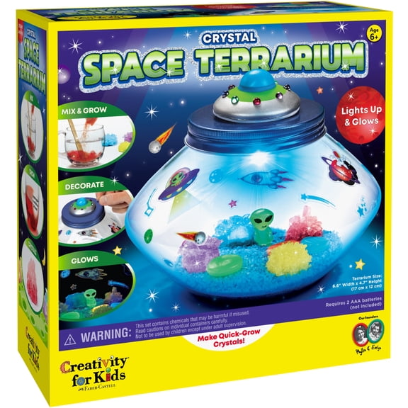 Creativity for Kids Crystal Space Terrarium Glowing Craft Activity - Steam Craft