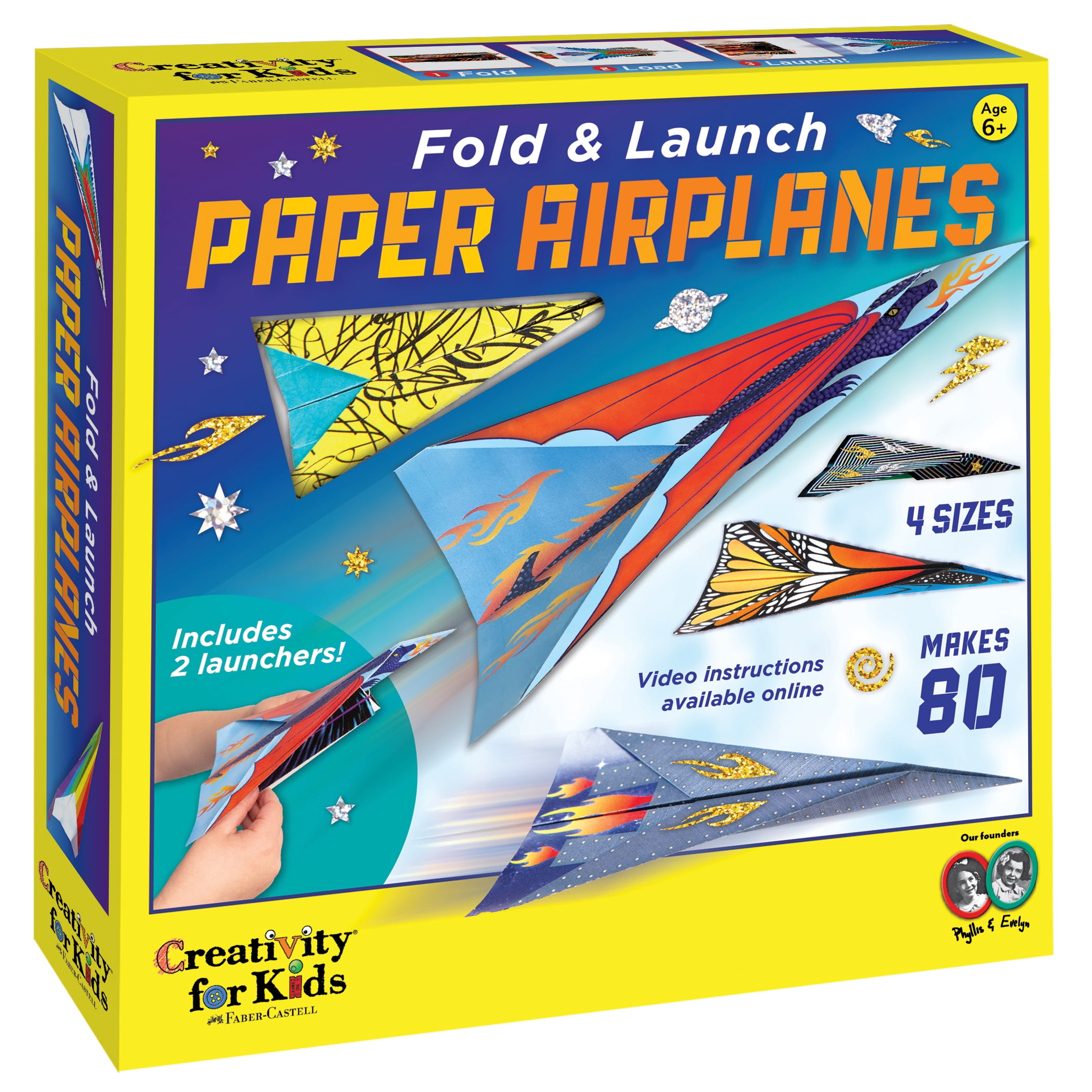 Creativity for Kids Fold & Launch Paper Airplane- Child Craft Kit for Boys  and Girls