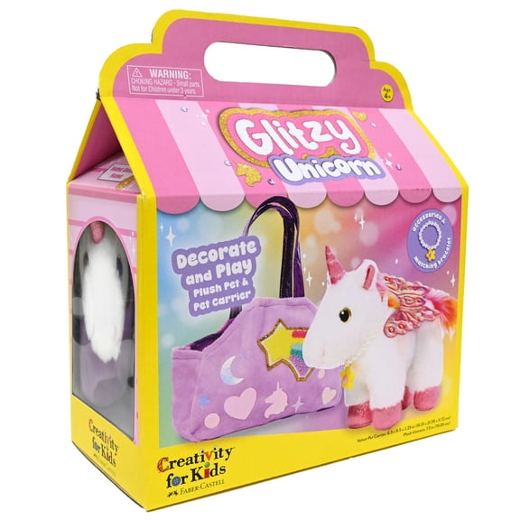 Creativity for Kids Glitzy Unicorn Kit | Plush Pet, Purse & Jewelry Craft for Screen-Free Play (Ages 4+)