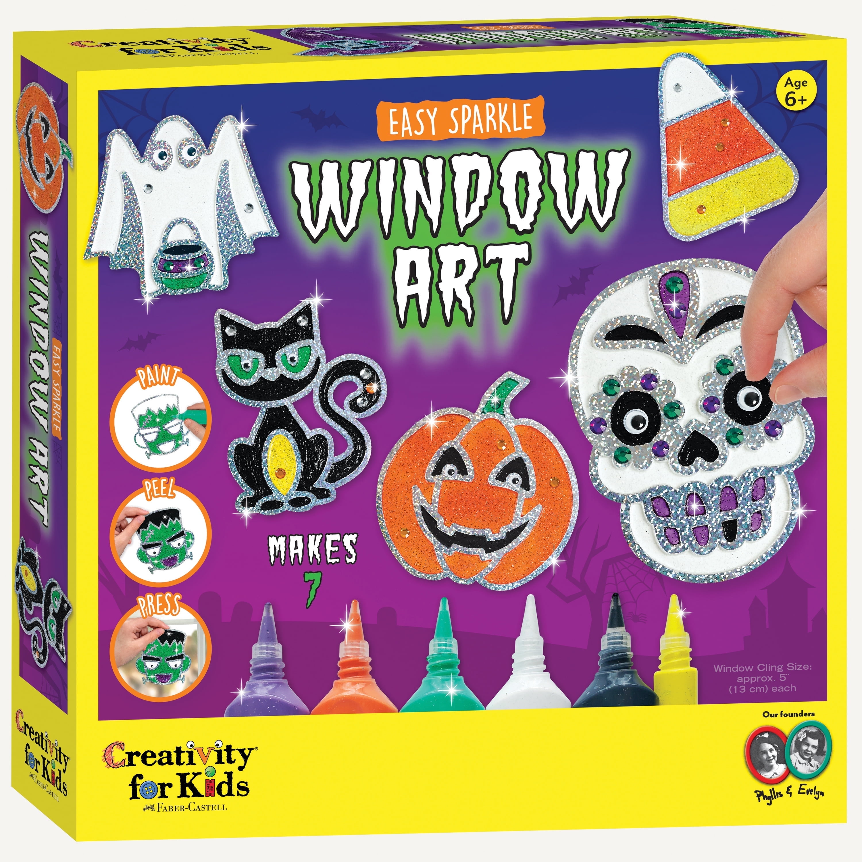 Creativity for Kids Halloween Window Art Kit | Create 7 DIY Suncatcher Window Clings (Ages 6+)