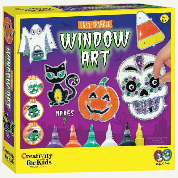 Creativity for Kids Halloween Window Art Kit | Create 7 DIY Suncatcher Window Clings (Ages 6+)