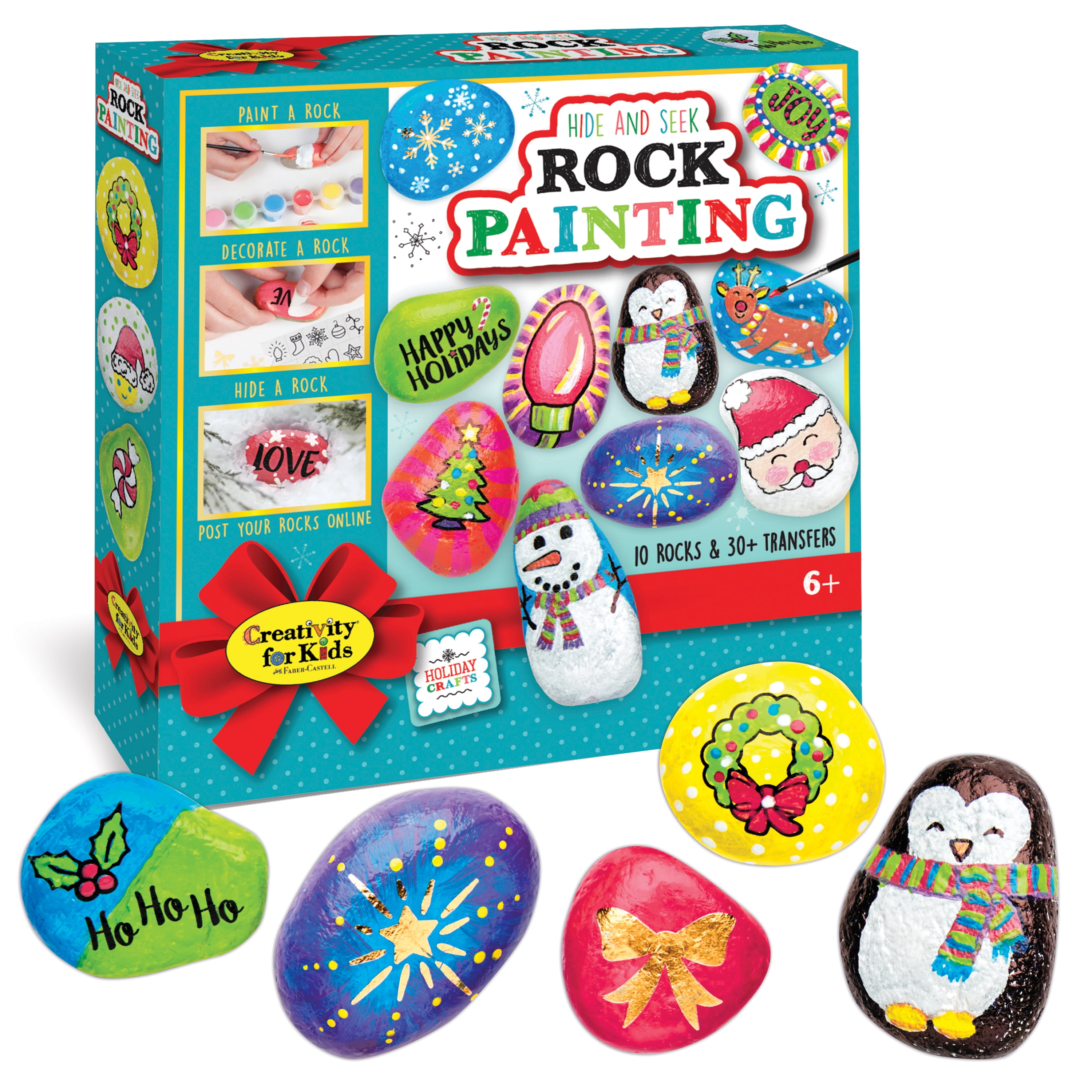 Creativity For Kids Hide and Seek Rock Painting Kit - Arts and Crafts for  Kids Ages 6-8+, Gifts for Kids, Craft Kit with 10 Rocks and Waterproof
