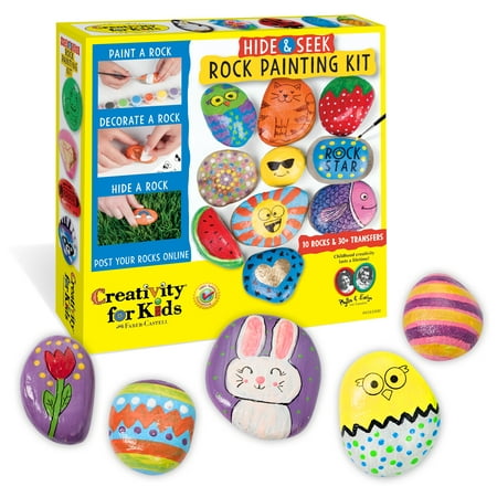 Creativity for Kids Hide and Seek Rock Painting Kit - Child Craft Kit for Boys and Girls