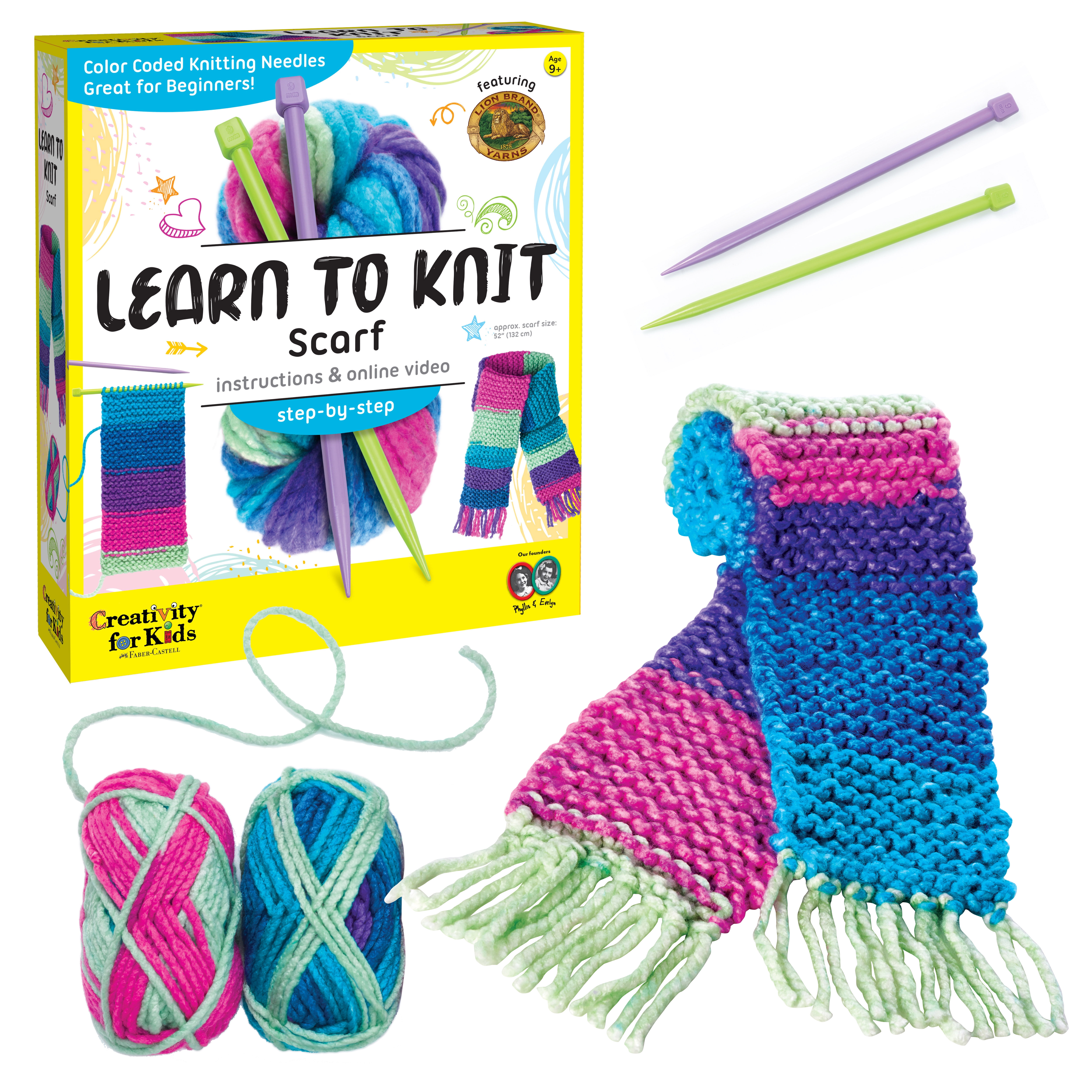 Creativity for Kids Learn to Knit Scarf - Arts and Crafts for Girls and Boys Ages 9-12+
