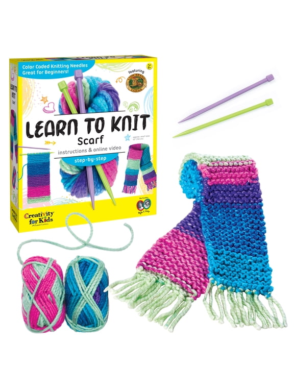 Learn to Knit Scarf - Arts and Crafts for Girls and Boys Ages 9-12+