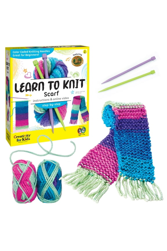 Learn to Knit Scarf - Arts and Crafts for Girls and Boys Ages 9-12+