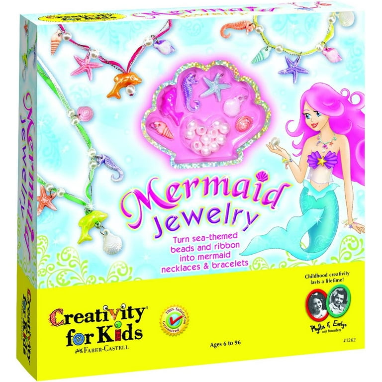 Creativity for Kids Mermaid Jewelry - String Mermaid Beads, Create 8 Jewelry Pieces