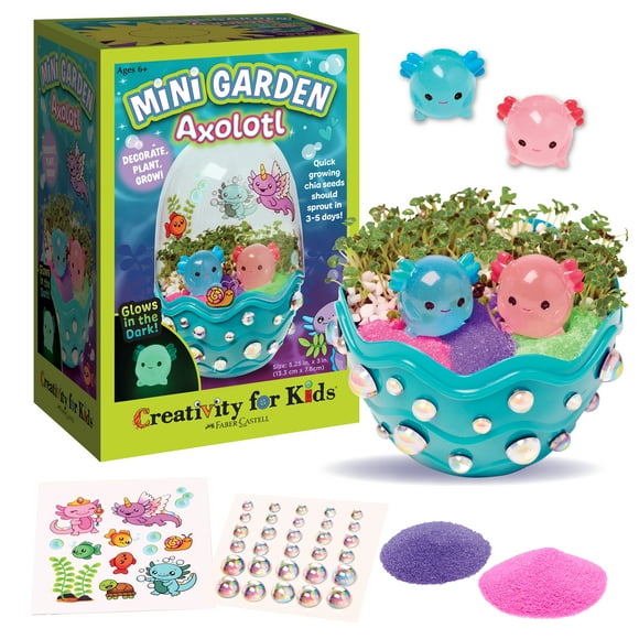 Creativity for Kids Mini Garden Axolotl: STEM Arts and Crafts for Kids, Girls Toys