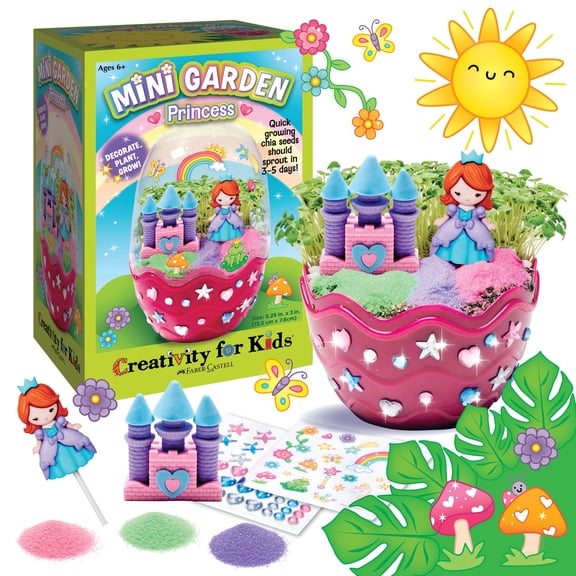 Creativity for Kids Mini Garden - Princess Easter Basket Filler | Crafts Kit for Kids, STEM Toys for Girls (Ages 6+)
