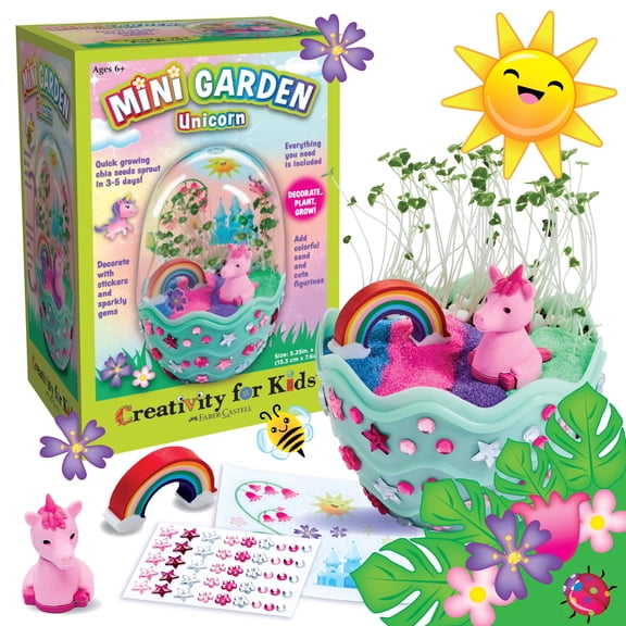 Creativity for Kids Mini Garden - Unicorn Easter Basket Filler| STEAM Crafts for Girls (Ages 6+)