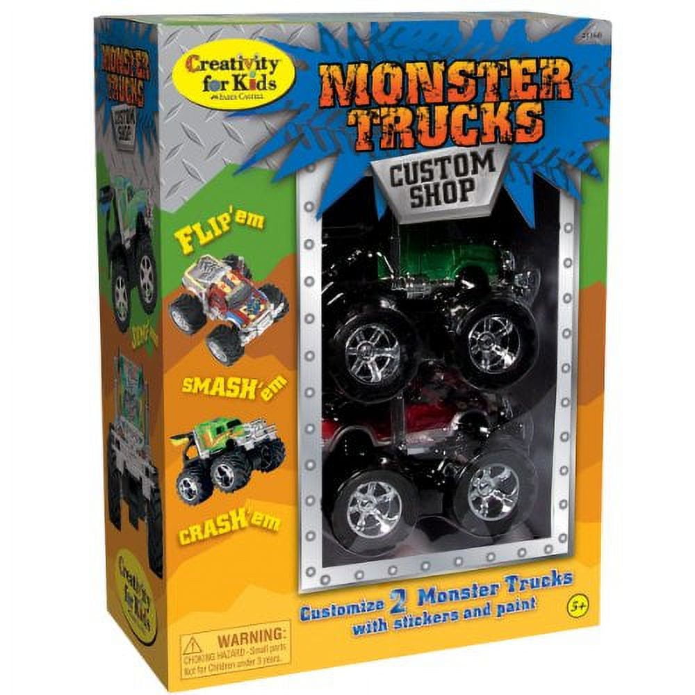 The Crafty Engineer Personalized Monster Truck Kids Water Bottle (Black)