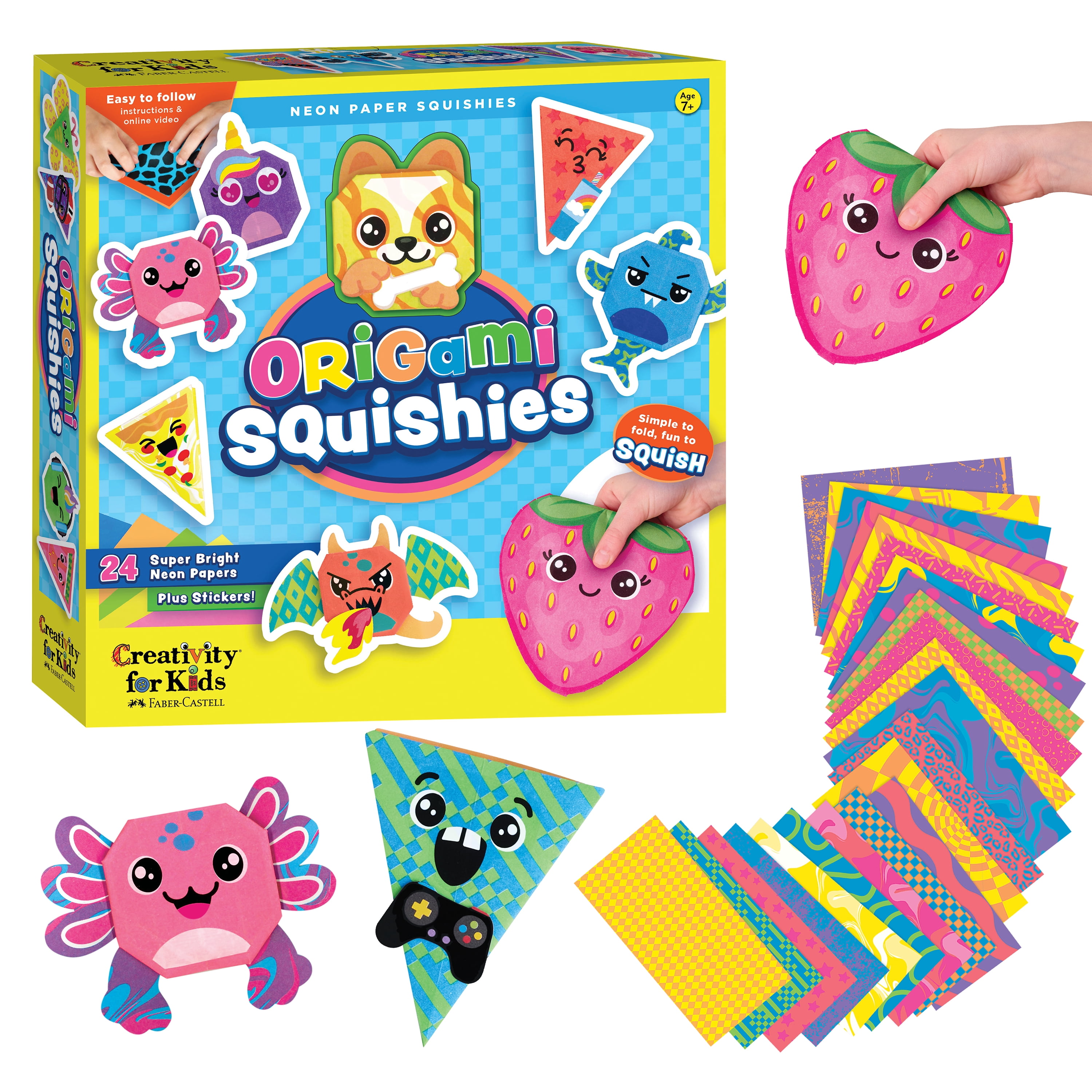 Creativity for Kids Origami Squishies Kit | Fold, Decorate & Squish 24 DIY Paper Creations (Ages 7+)