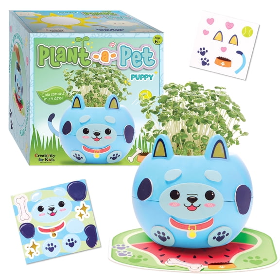 Creativity for Kids Plant-A-Pet- Puppy Easter Basket Filler - Small Gifts and Stocking Stuffers for Girls, Arts and Crafts for Kids, DIY Kids Activity Set (Ages 6+)