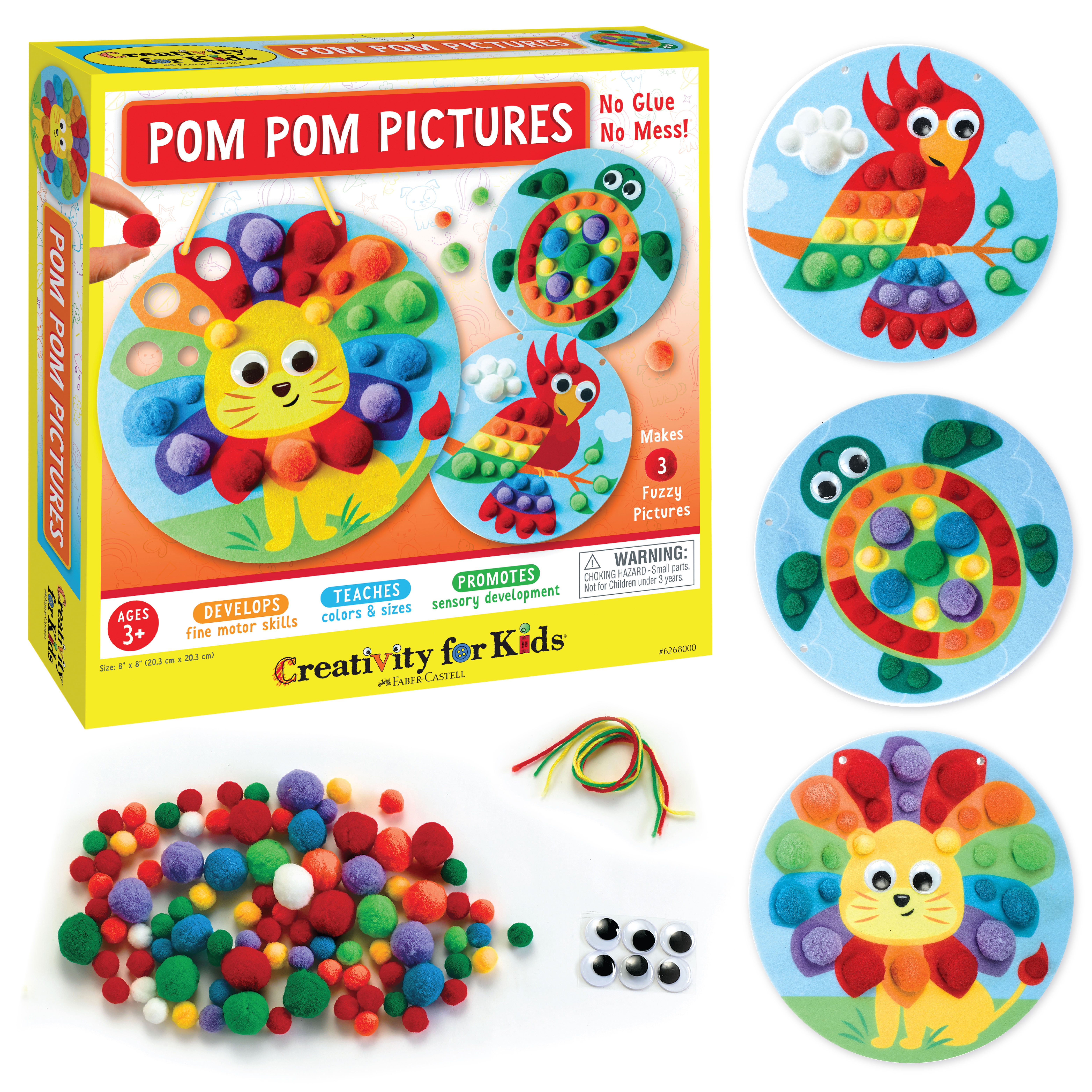 NATIONAL GEOGRAPHIC Kids Pom Poms Arts and Crafts Kit - Pom Pom Animals  Toddler Craft Kit, Preschool Art, Toddler Crafts Ages 3-5, Crafts for  Toddlers