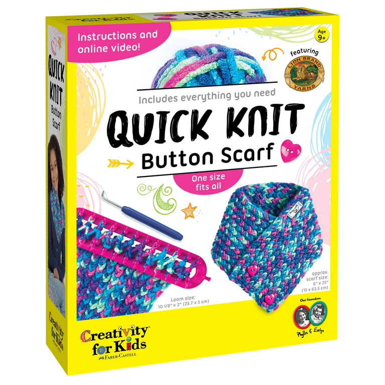 15 Age X Video - Creativity for Kids Quick Knit Button Scarf- Child, Beginner Craft Kit for  Boys and Girls - Walmart.com