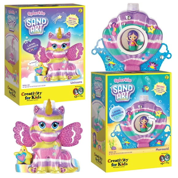 Creativity for Kids Sand Art, 2 Pack: Mermaid & Unicorn Arts and Crafts for Kids and Girls Ages 6-8+