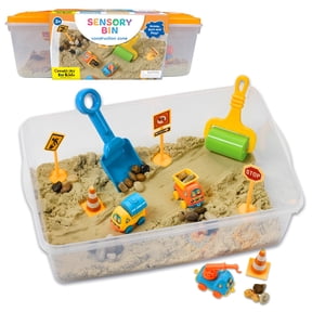Creativity for Kids Sensory Bin: Construction Zone Playset - Preschool Learning Activities, Excavator Toys for Boys, Outdoor Toys and Gifts for Kids (Ages 3+)