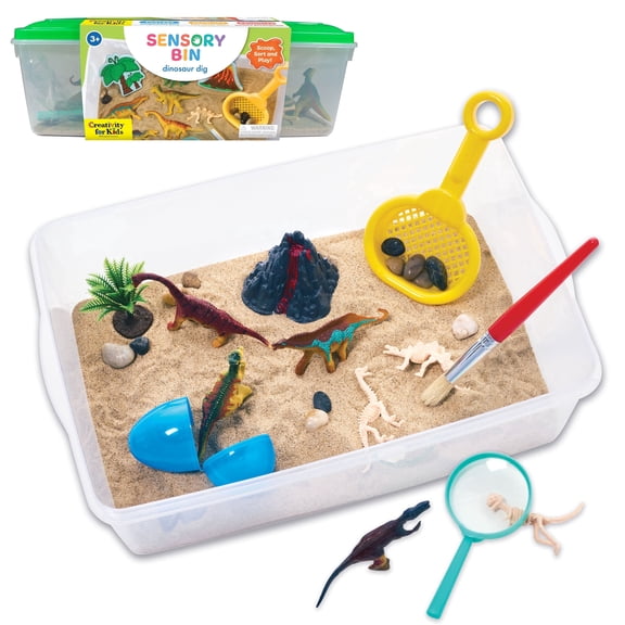 Creativity for Kids Sensory Bin: Dinosaur Dig - Toddler Sensory Toys, Dinosaur Toys for Kids Ages 3-5+
