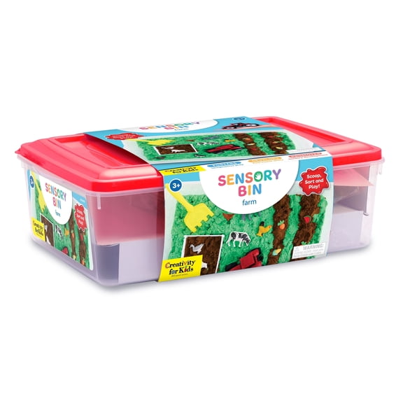 Creativity for Kids Sensory Bin: Farm | Calming, Screen-Free Play with Sand, Animals & Tools (Ages 3+)