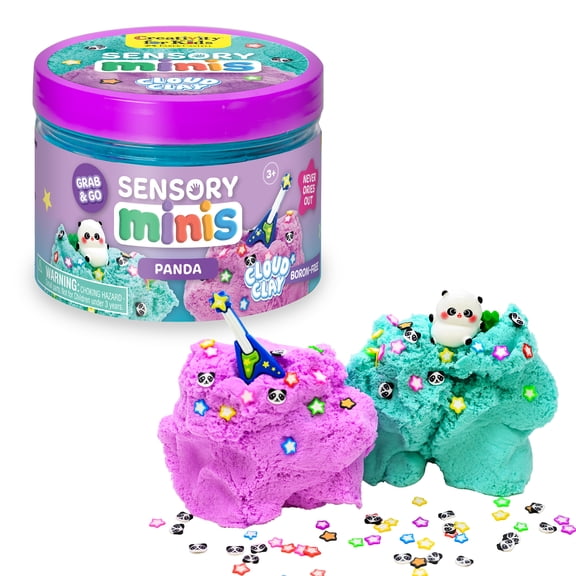 Creativity for Kids Sensory Mini Panda Kit | Build & Squish with Cloud Clay & Panda Friends (Ages 3+)