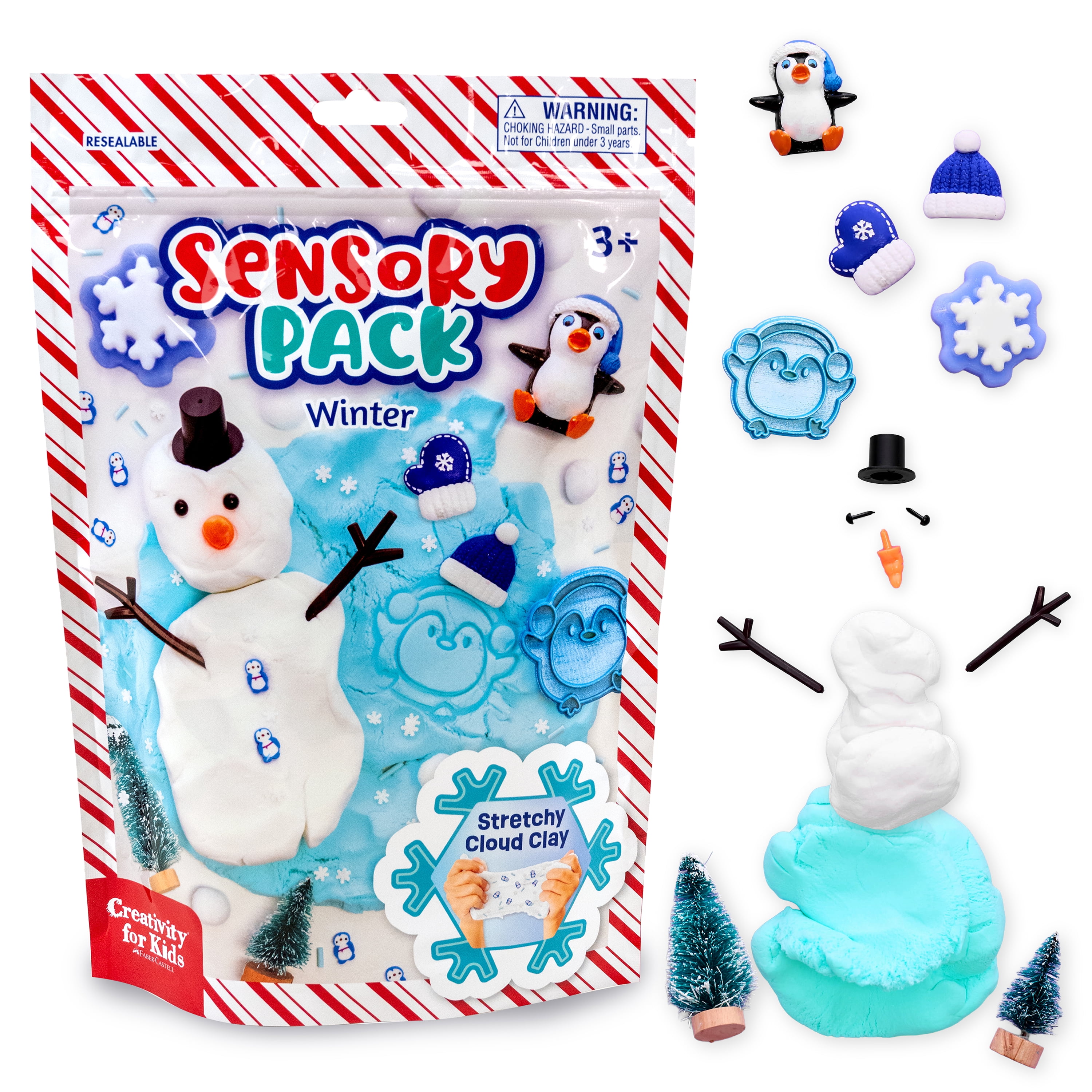 Creativity for Kids Sensory Pack Winter Kit | Squish, Shape & Play | Snowy Sensory Toys for Kids (Ages 3+)