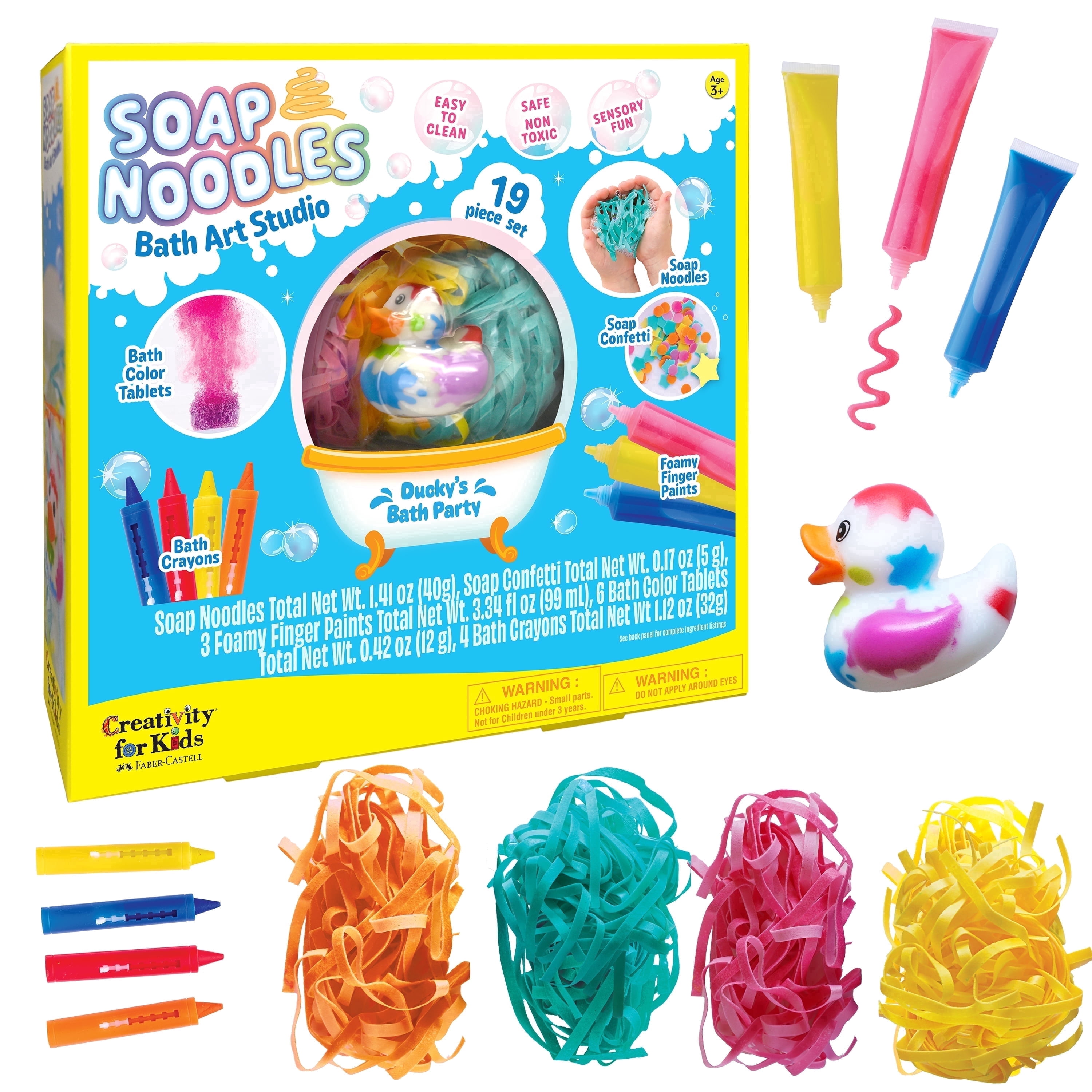 Creativity for Kids Soap Noodles Bath Art Studio | Spring Crafts for Toddlers | Mix & Create with Bath Crayons & Color Tablets (Ages 3+)