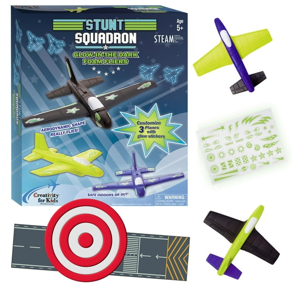 Creativity for Kids Stunt Squadron Kit-Glow-in-the-Dark Foam Fliers