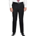 thumbnail image 1 of Creativo Classic Fit Solid Black Flat Front Washable Dress Pants, 1 of 1