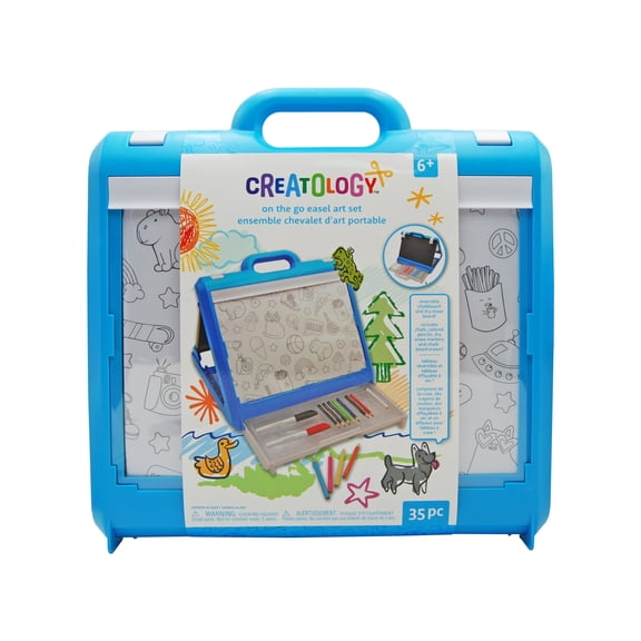 Creatology Art Set - Reversible On-the-Go Easel - Multicolor - 35-Piece - 1 Pack
