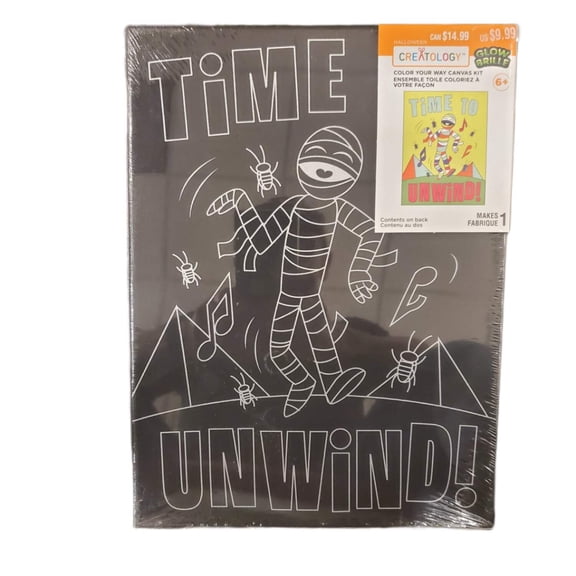 Creatology Color Your Way "Time To Unwind" Canvas Kit Glow Brille, 14" x 9"