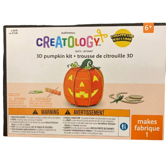Creatology Halloween Light Up Pumpkin Build up Kit