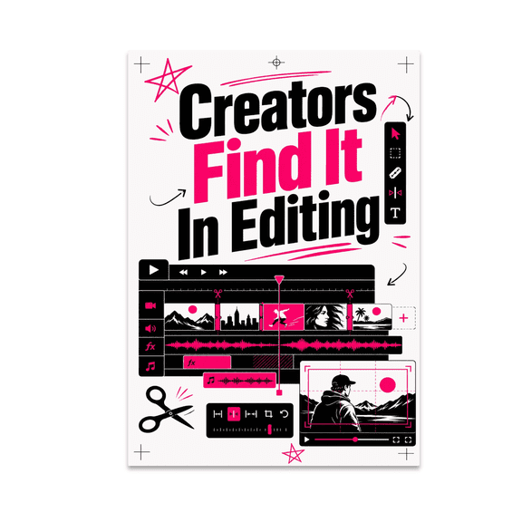 Creators Find It In Editing - Content Creator Decor - 13x19 Poster Print