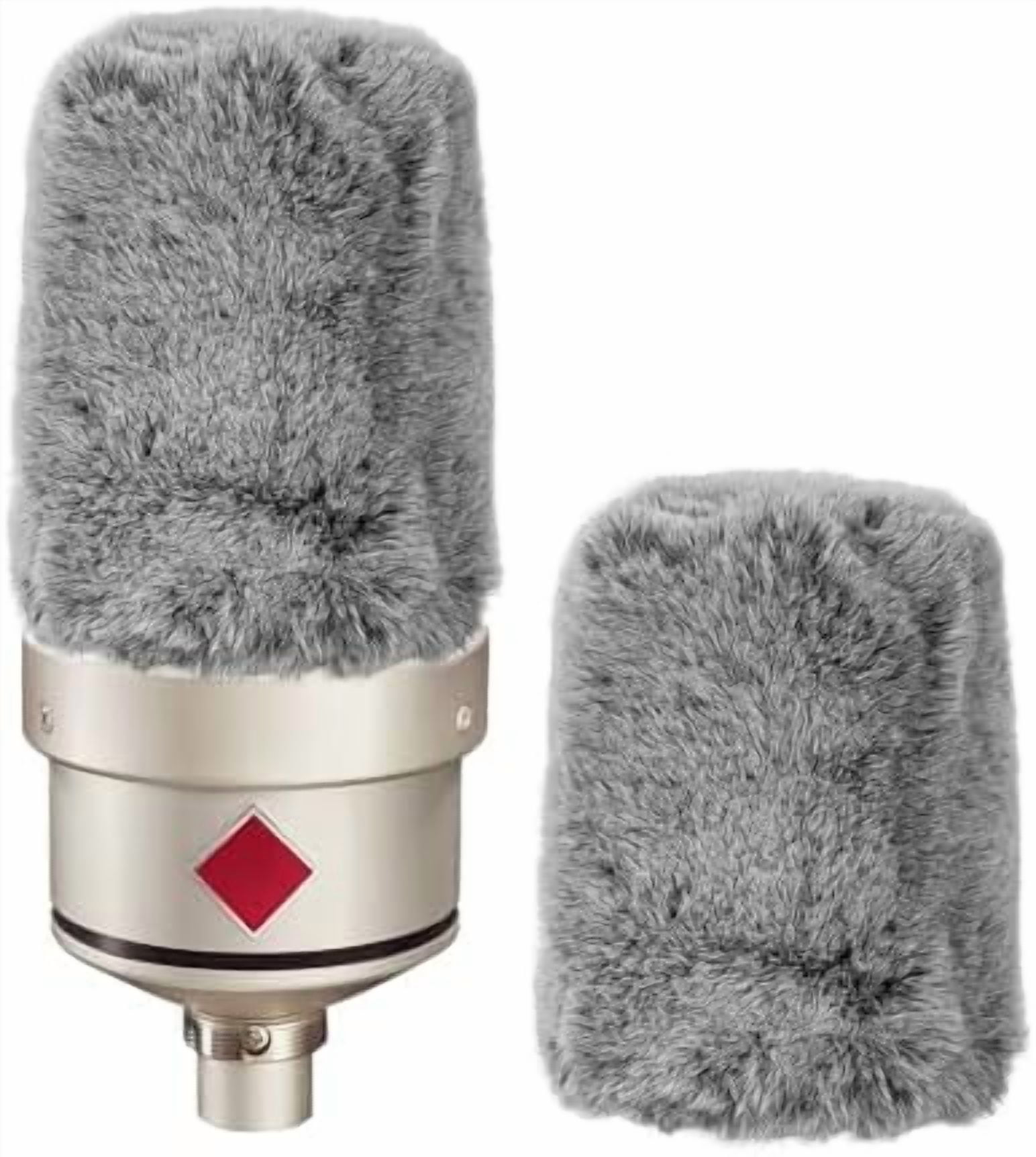 for Creators Furry Windscreen Compatible with Sennheiser MK 4, MK 8, TLM 103 DeadCat Wind Cover Muff, Windbuster, Fluff Cover Windshield (Grey / 2 Pack)