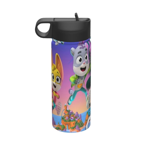 The Creature Cases Kids Insulated Water Bottle With Straw - 18 Oz Stainless Steel Double Wall Vacuum Cup, Leakproof, Bpa Free, Suitable For Boys And Girls