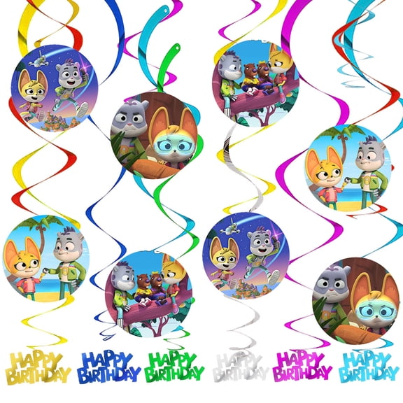Creature Cases Party Decorations Hanging Swirl Sign Whirls Birthday Streamer Ceiling Decor Supplies 14 pcs