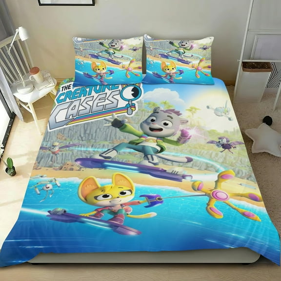 The Creature Cases Themed Bed Sheet Set Three Piece Set 36x75 Inches Comfortable And Skin Friendly Unique Design Creating A Star Studded Night Home Decor Gifts For Family Friends fans