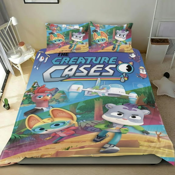 The Creature Cases Themed Bed Sheet Set Three Piece Set 53x79 Inches Comfortable And Skin Friendly Unique Design Creating A Star Studded Night Home Decor Gifts For Family Friends fans