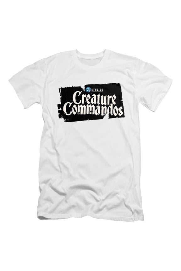 Creature Commando Logo Unisex Adult Canvas Brand T Shirt, White, X-Large