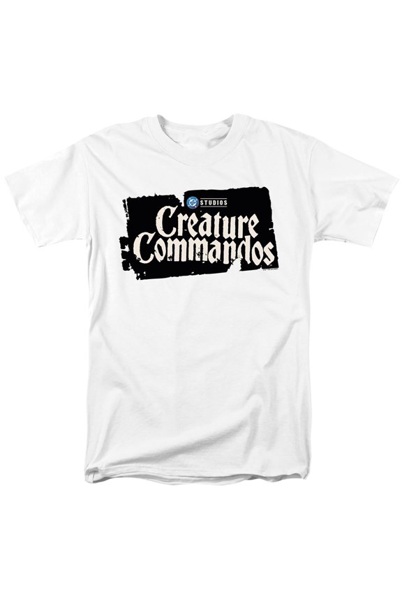 Creature Commando Logo Unisex Adult T Shirt, White, Large