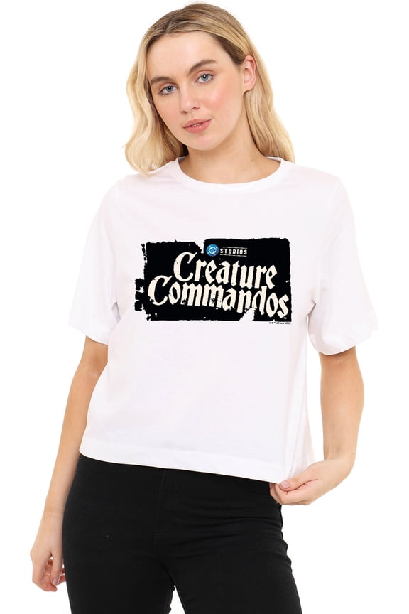 Creature Commando Logo Women's Boxy Cropped T-Shirt Casual Graphic Tee
