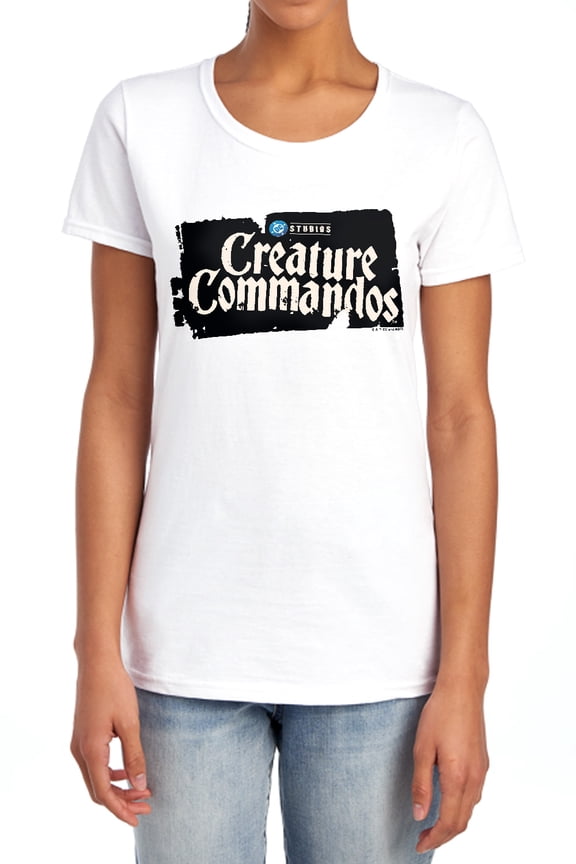 Creature Commando Logo Women's T Shirt, White, X-Large