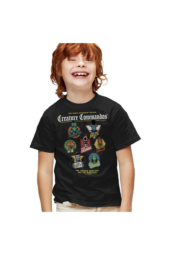 Badges Kids T Shirt for Youth Boys and Girls, Black, X-Small