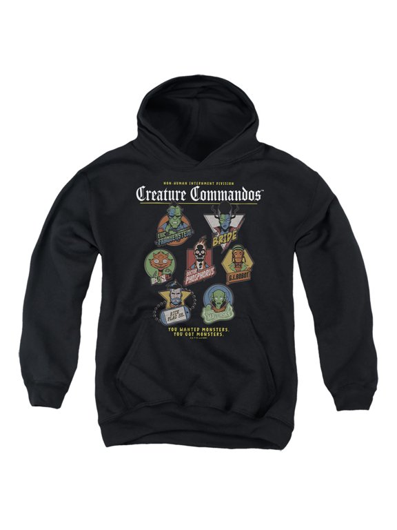 Badges Youth Kids Boy/Girls Pull-Over Hoodie, Black, Large