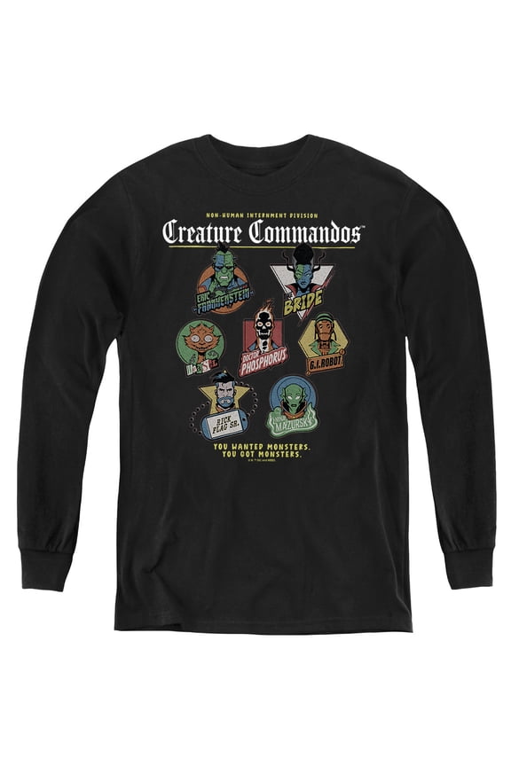 Badges Youth Long Sleeve T Shirt, Black, Large