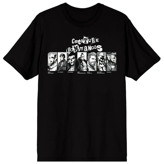 Creature Commandos DC Monster Characters Men's Black Short Sleeve Tee-Medium