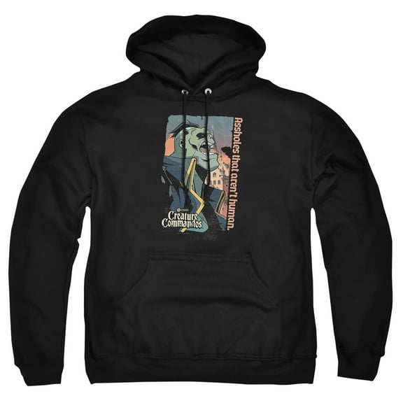 Creature Commandos Eric Frankenstein Adult Pull-Over Hoodie, Black, Medium