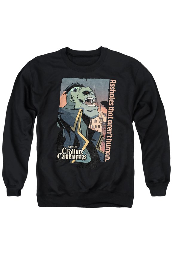 Eric Frankenstein Unisex Adult Crewneck Sweatshirt, Black, Large