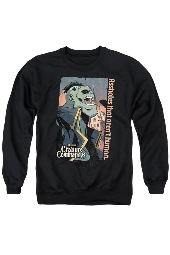 Eric Frankenstein Unisex Adult Crewneck Sweatshirt, Black, Small