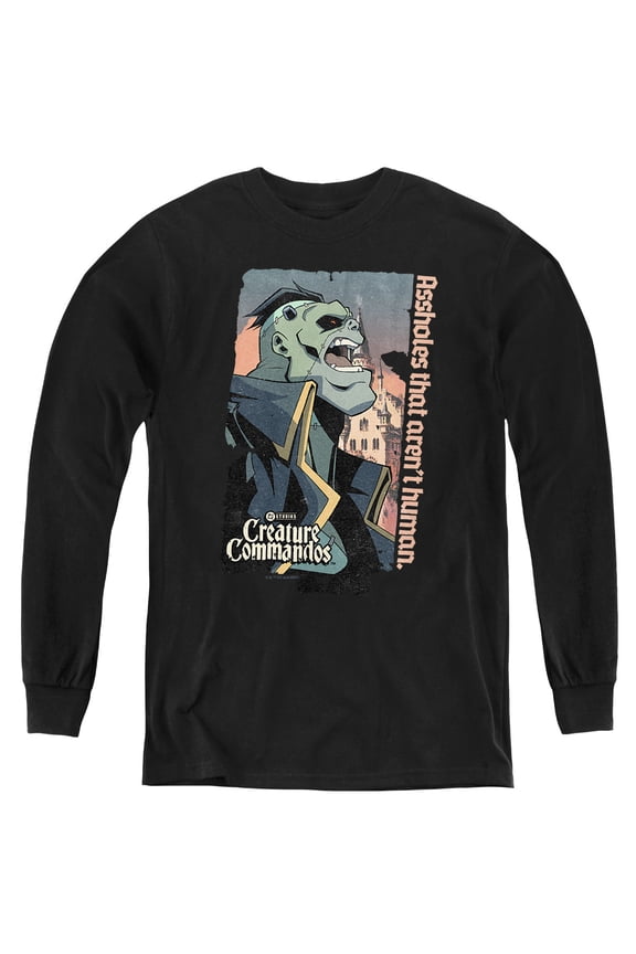 Eric Frankenstein Youth Long Sleeve T Shirt, Black, Medium