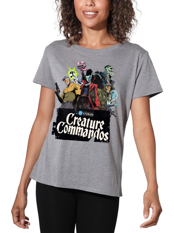 Creature Commandos Group Pose Women's Loose T-Shirt, Athletic Heather, 2X-Large